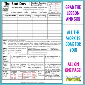 6 Paperback Books & Lesson: The Bad Day (Level H)