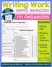 Load image into Gallery viewer, Writing Work Graphic Organizers
